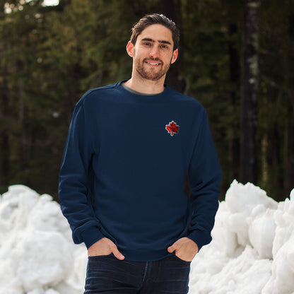 The Canadian Icons: Maple & Beaver | Organic Cotton Sweatshirt | Navy