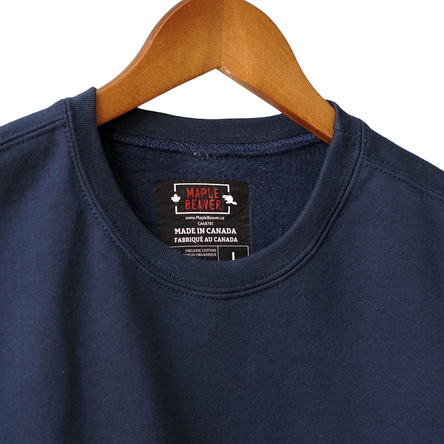 The Canadian Icons: Maple & Beaver | Organic Cotton Sweatshirt | Navy