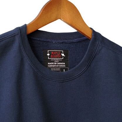 The Canadian Icons: Maple & Beaver | Organic Cotton Sweatshirt | Navy