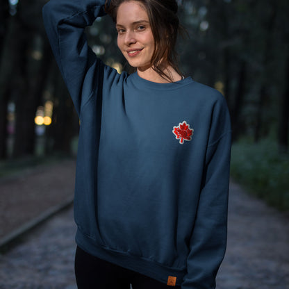 The Canadian Icons: Maple & Beaver | Organic Cotton Sweatshirt | Navy