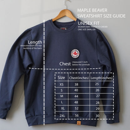 The Canadian Icons: Maple & Beaver | Organic Cotton Sweatshirt | Navy