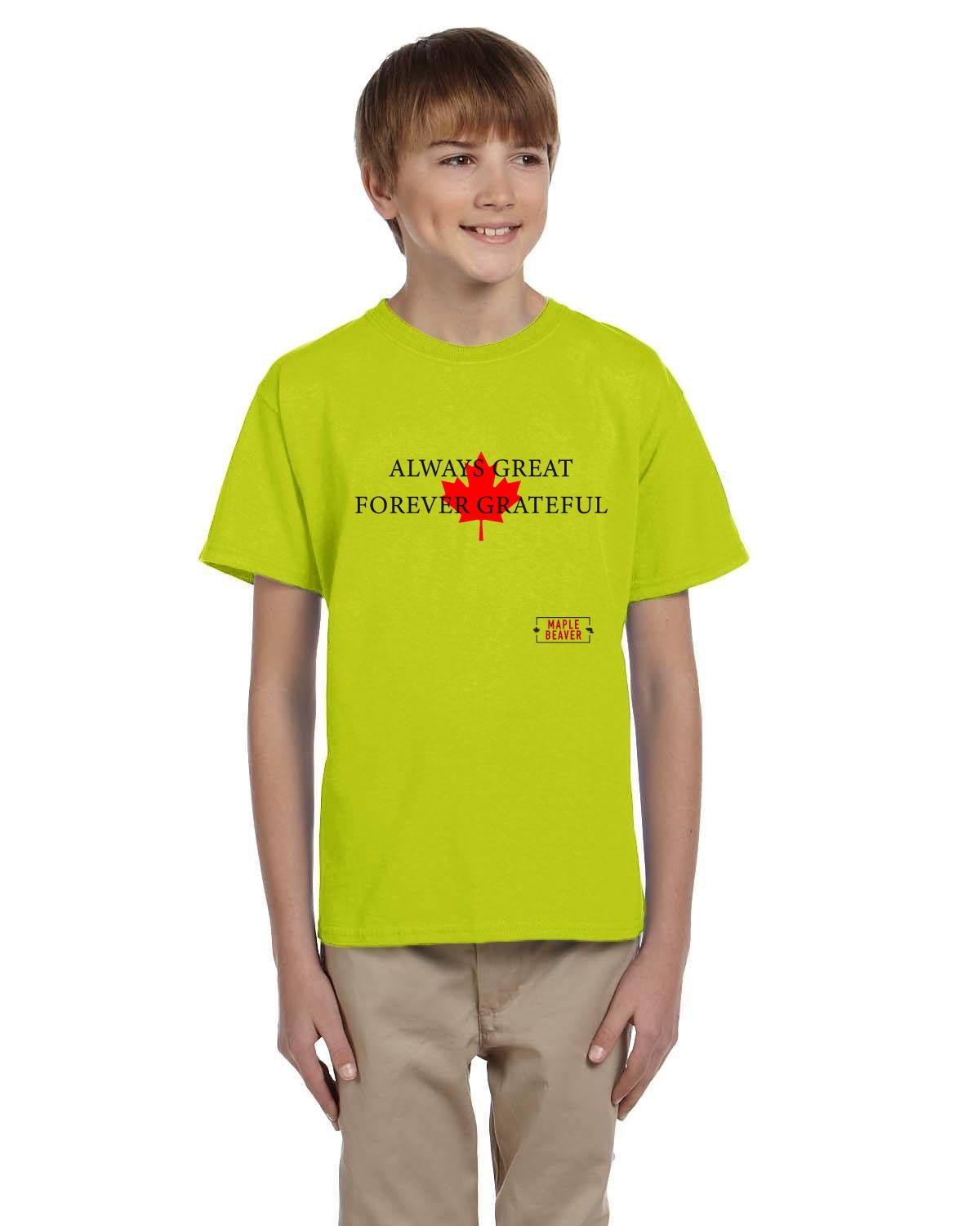 The Maple Beaver Grateful Canadian Tee (Kids) – Live Greatness, Wear Gratitude - Maple Beaver