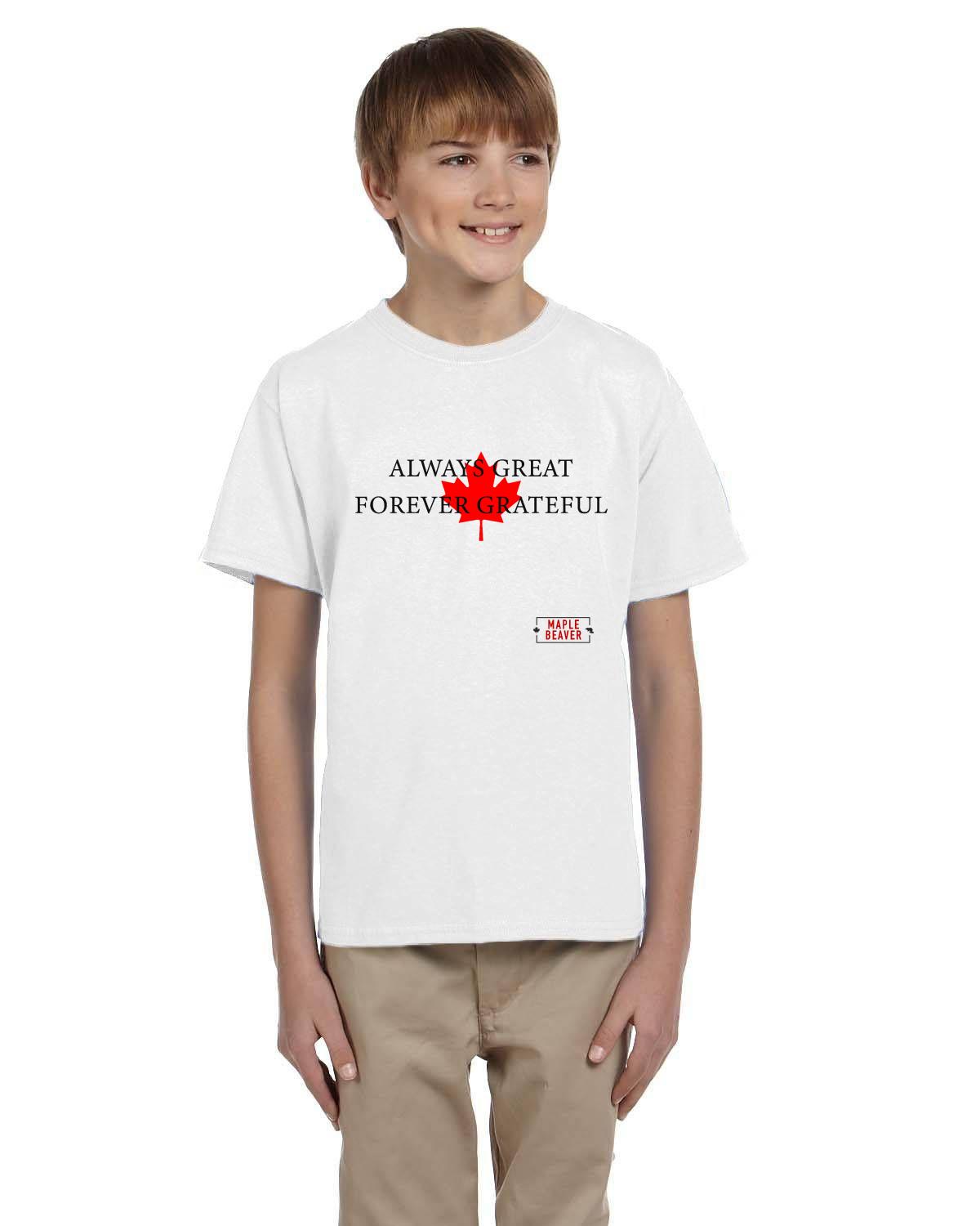 The Maple Beaver Grateful Canadian Tee (Kids) – Live Greatness, Wear Gratitude - Maple Beaver