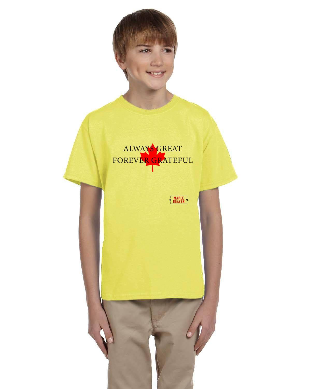 The Maple Beaver Grateful Canadian Tee (Kids) – Live Greatness, Wear Gratitude - Maple Beaver