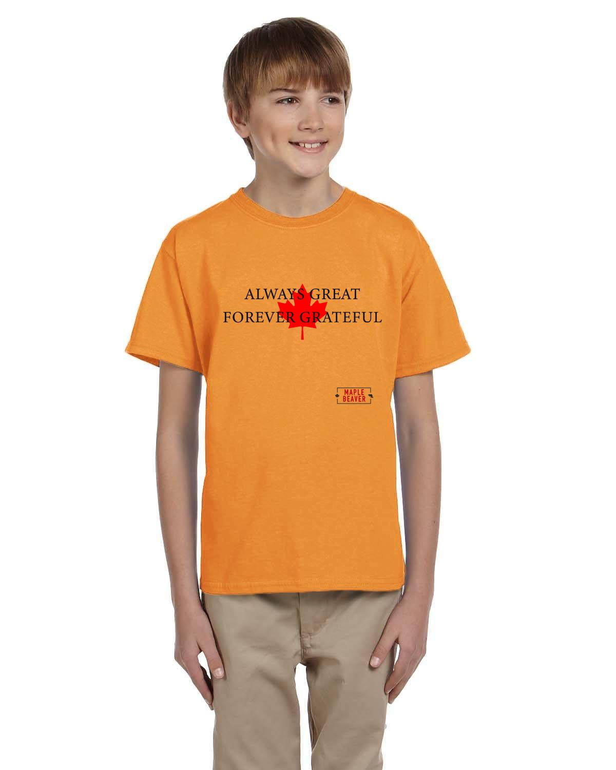 The Maple Beaver Grateful Canadian Tee (Kids) – Live Greatness, Wear Gratitude - Maple Beaver