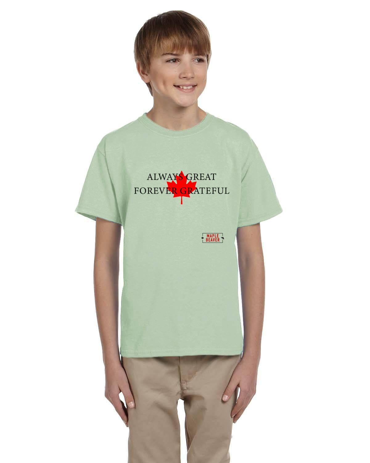 The Maple Beaver Grateful Canadian Tee (Kids) – Live Greatness, Wear Gratitude - Maple Beaver