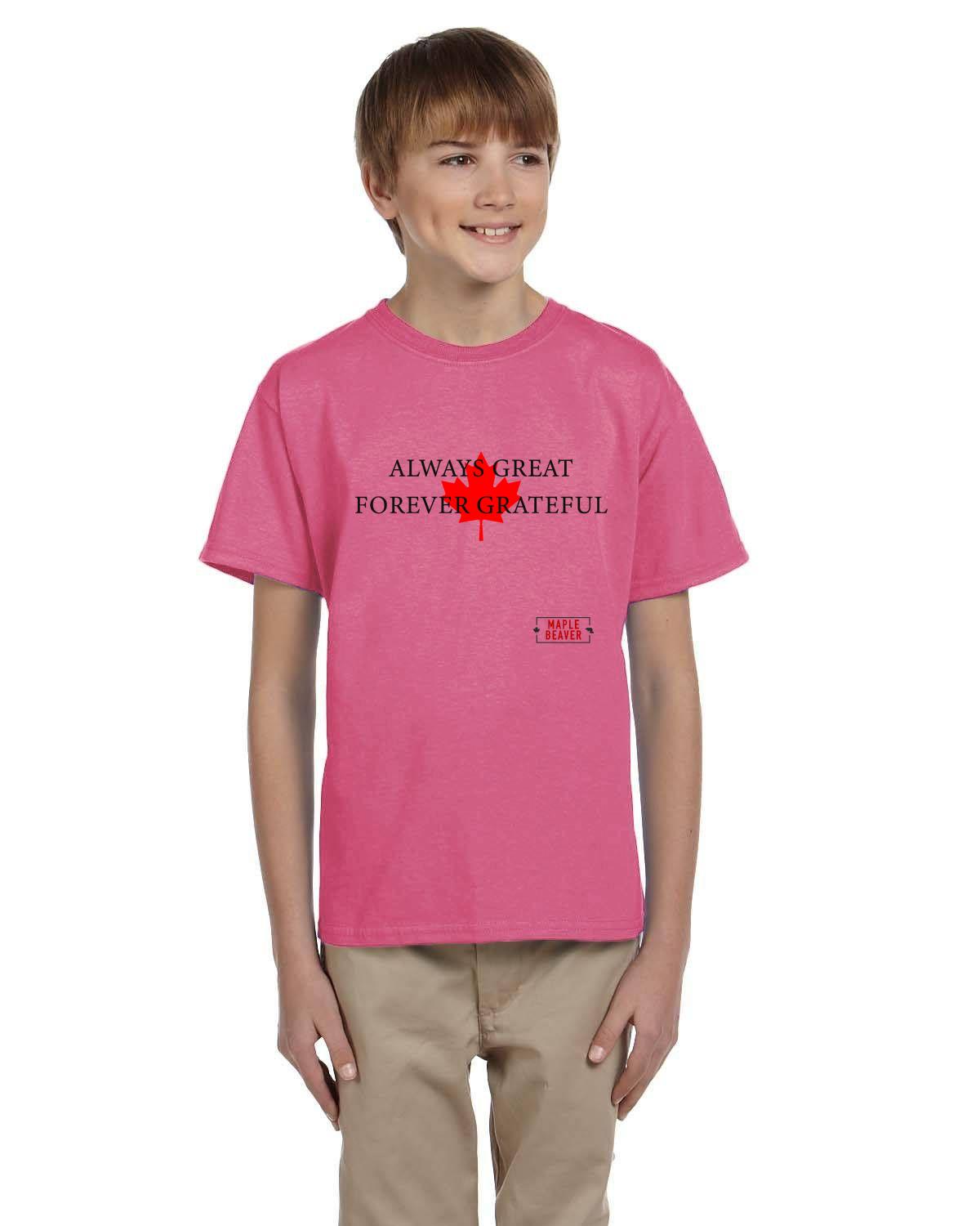 The Maple Beaver Grateful Canadian Tee (Kids) – Live Greatness, Wear Gratitude - Maple Beaver
