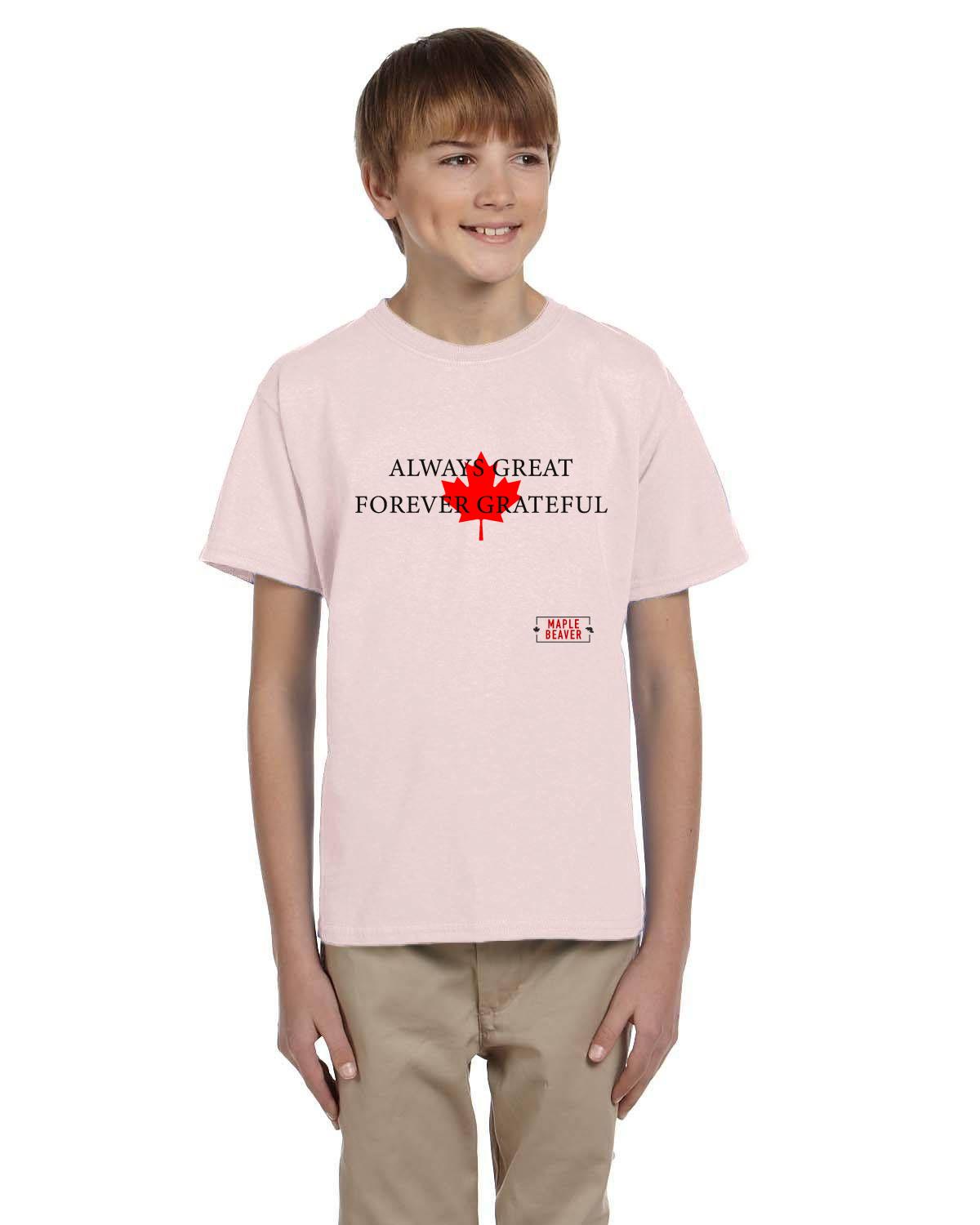 The Maple Beaver Grateful Canadian Tee (Kids) – Live Greatness, Wear Gratitude - Maple Beaver
