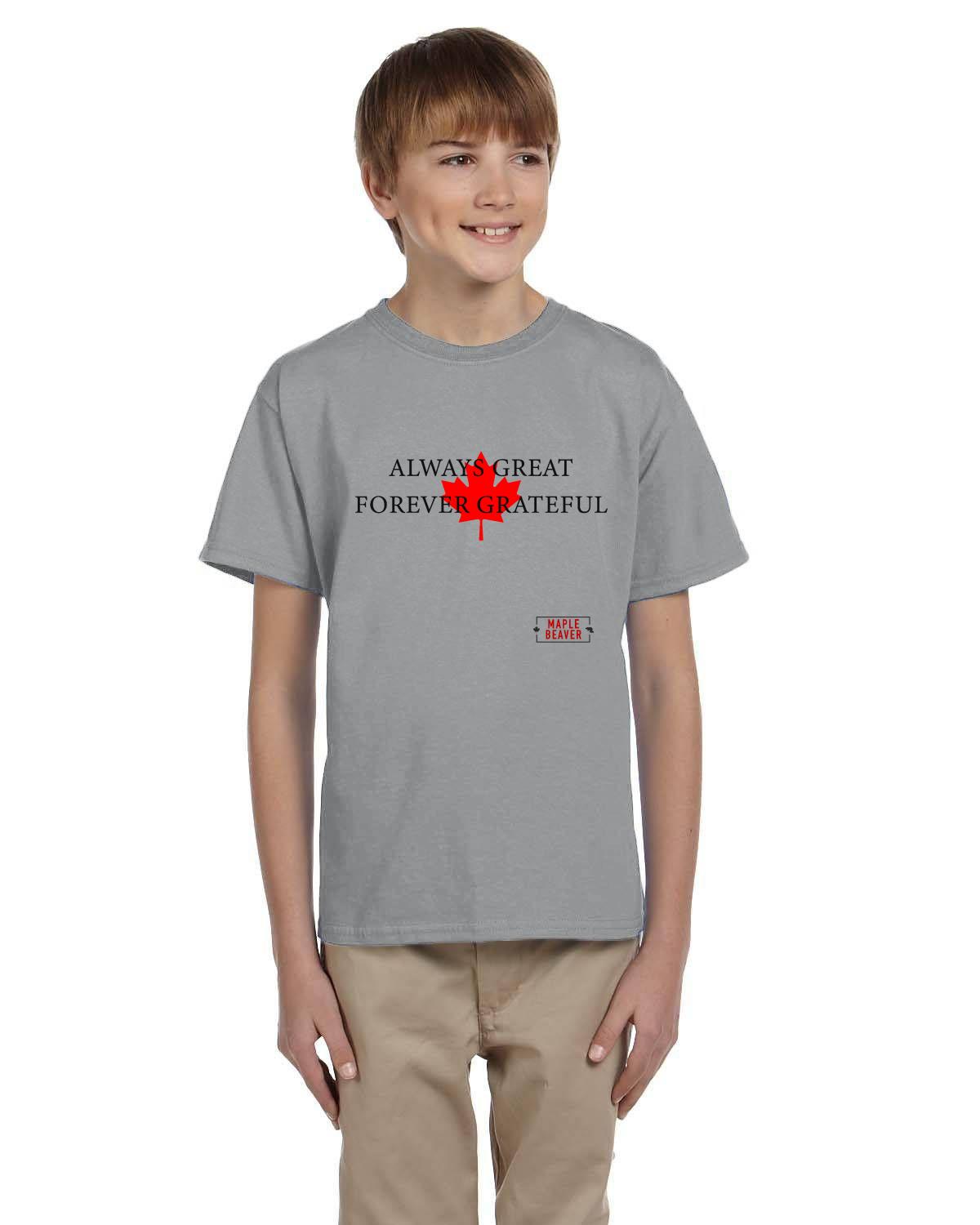 The Maple Beaver Grateful Canadian Tee (Kids) – Live Greatness, Wear Gratitude - Maple Beaver