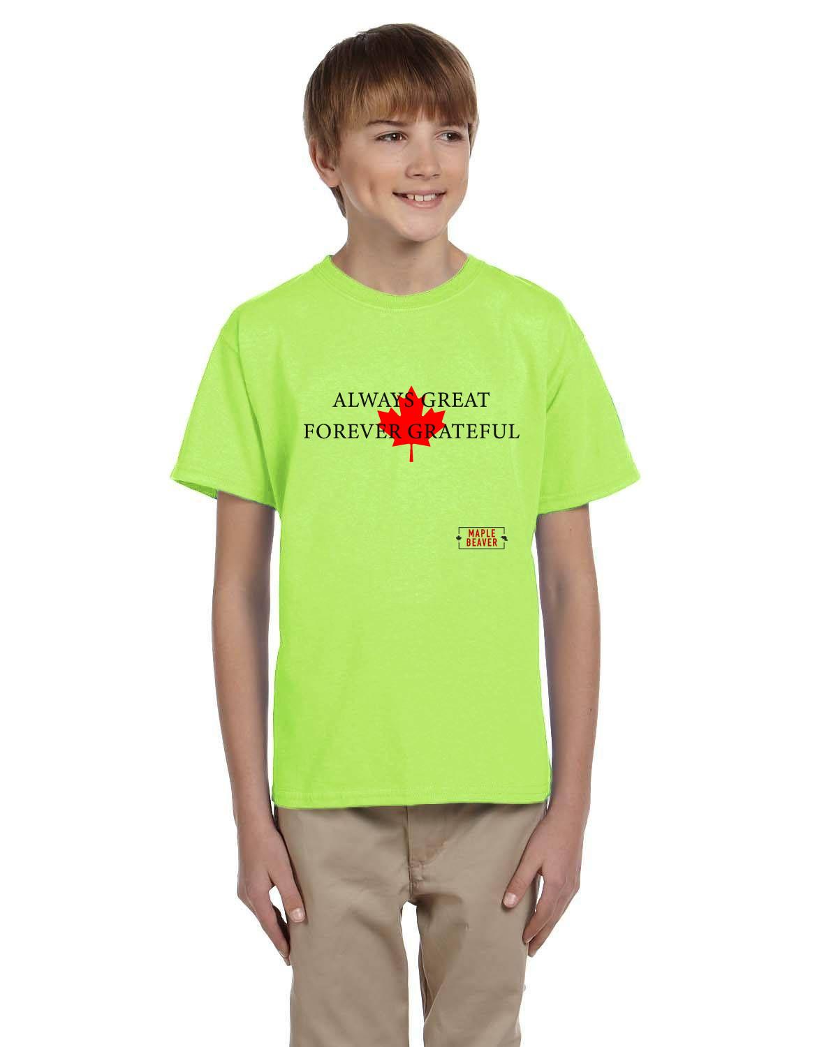 The Maple Beaver Grateful Canadian Tee (Kids) – Live Greatness, Wear Gratitude - Maple Beaver