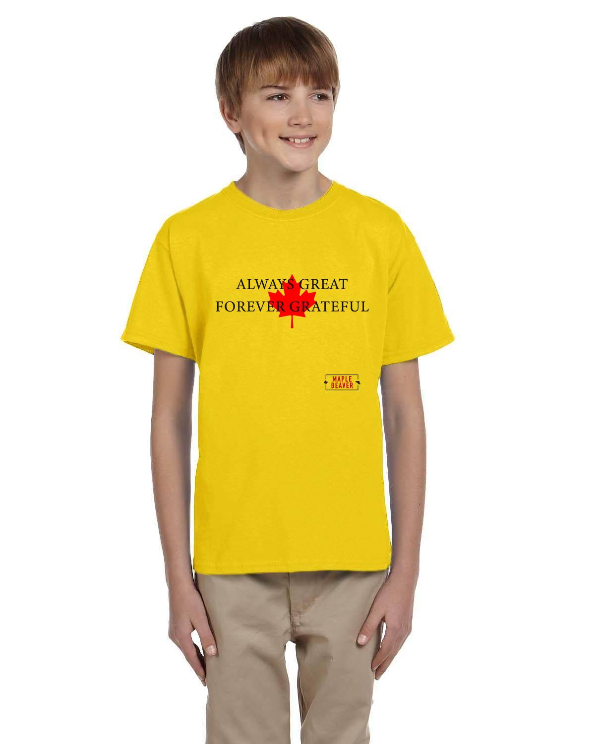The Maple Beaver Grateful Canadian Tee (Kids) – Live Greatness, Wear Gratitude - Maple Beaver